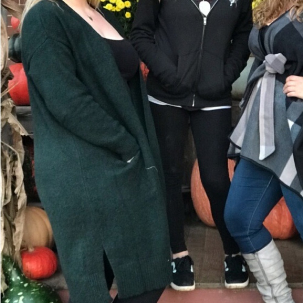 Forest green maxi cardigan